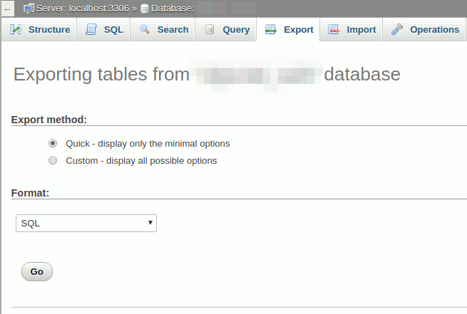 Export / Backup Database