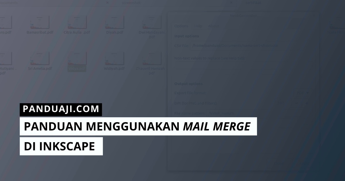 Mail Merge di Inkscape 1