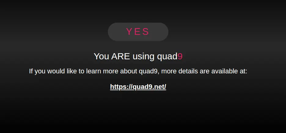 Cek DNS Quad9