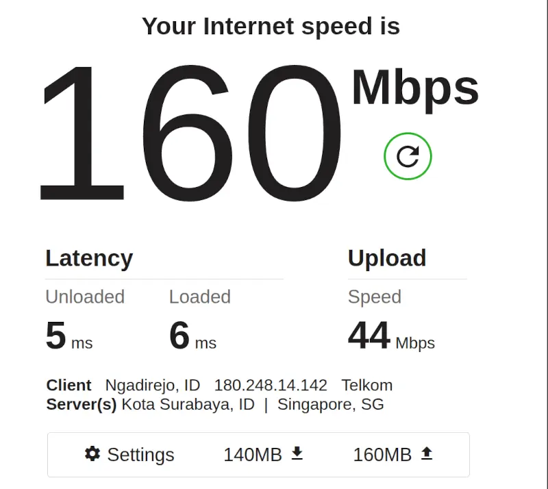 Kecepatan Internet Indihome di blitar